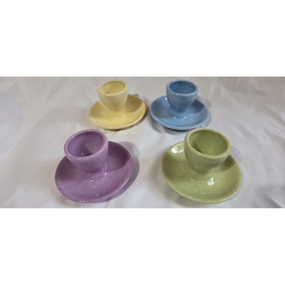 Williams Sonoma Set Of 4 Pedestal Easter Egg Cups  Pastel